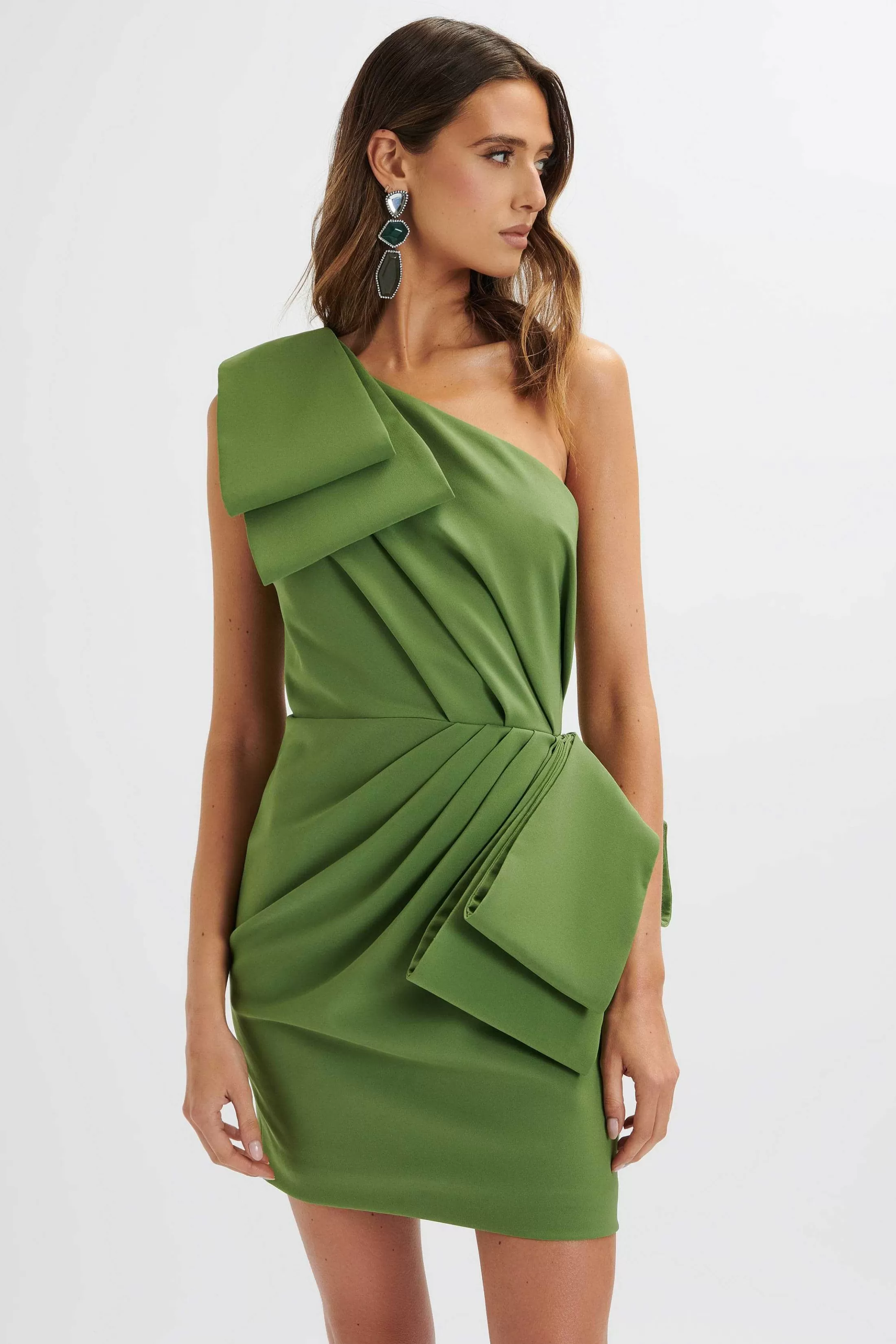 Lavish Alice Dresses<Lana Oversized Statement Bow Mini Dress In Green