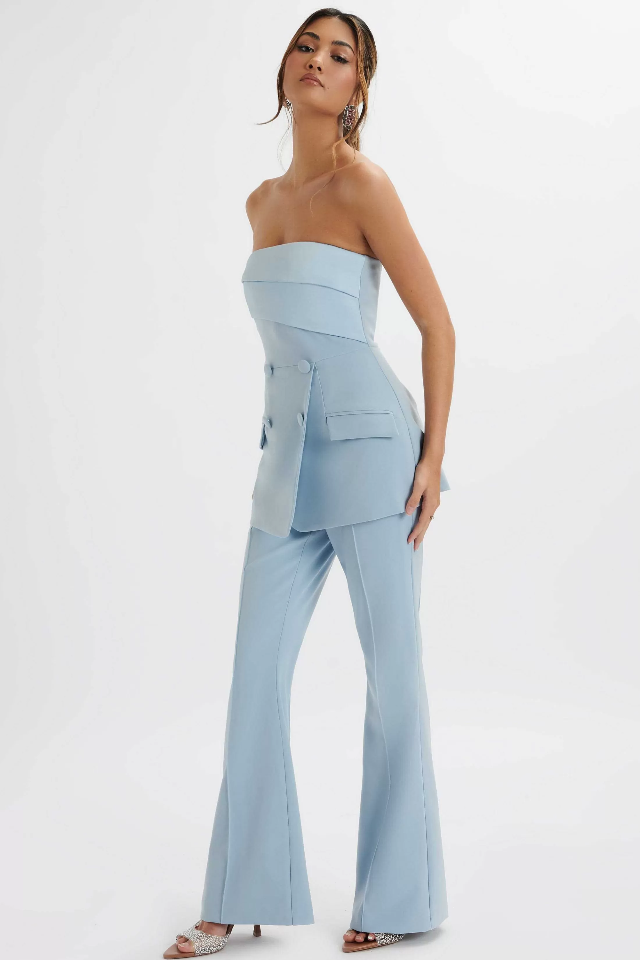 Lavish Alice Jumpsuits & Playsuits<Macie Bandeau Tailored Jumpsuit In Cornflower Blue