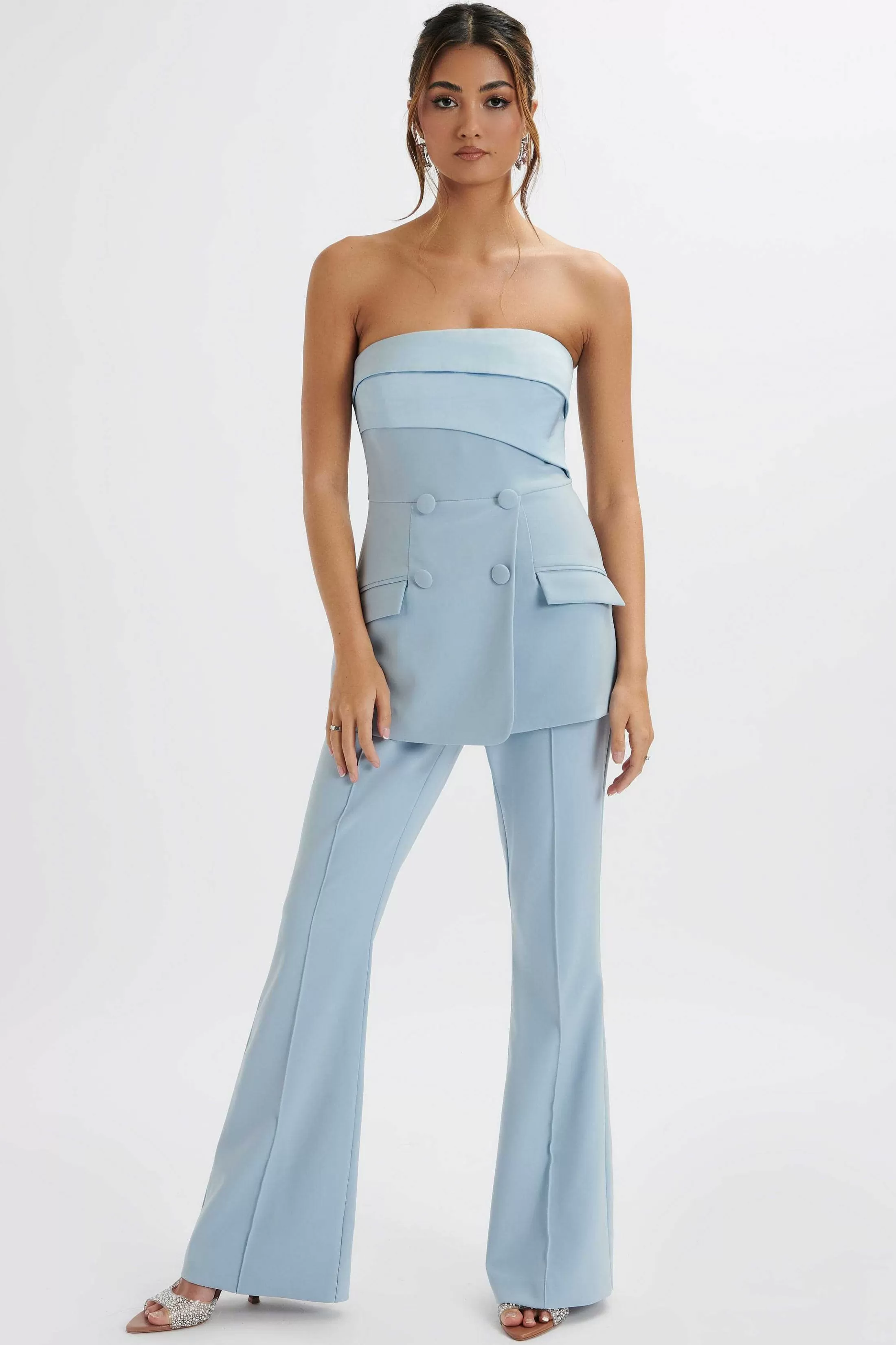 Lavish Alice Jumpsuits & Playsuits<Macie Bandeau Tailored Jumpsuit In Cornflower Blue